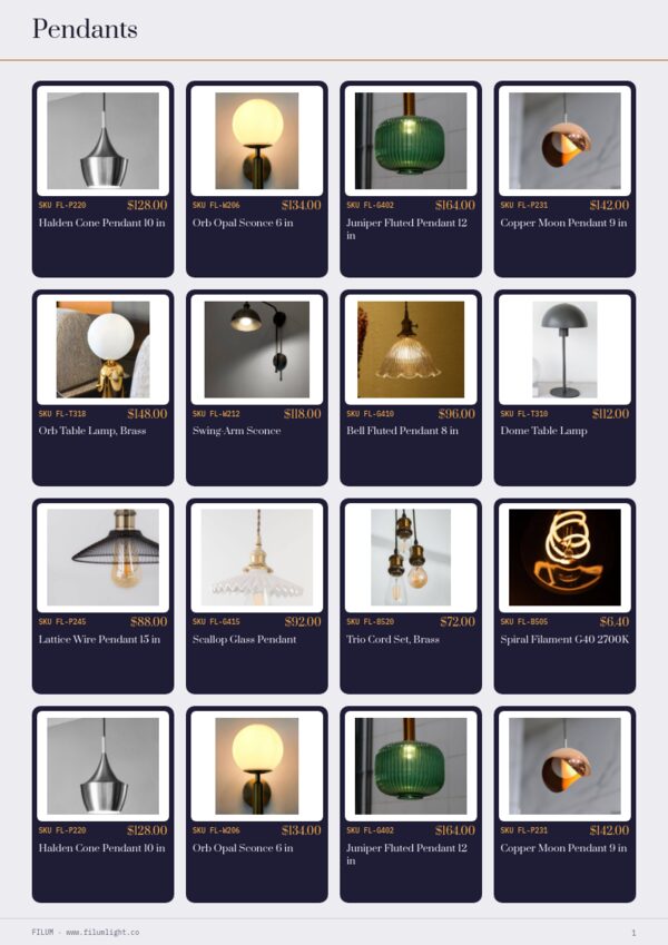 Lighting Premium — product page, 4 × 4 grid