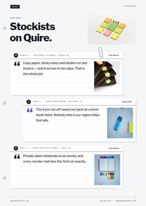 Office Supplies Premium — Testimonials page