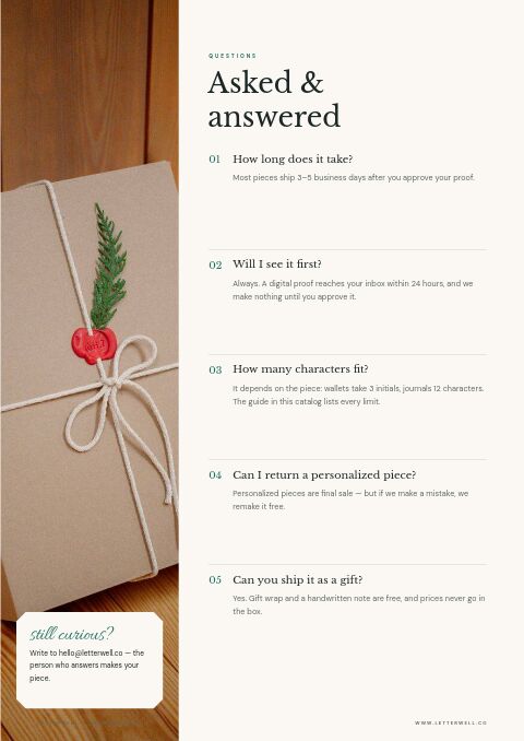 Personalized Products Premium — FAQ page