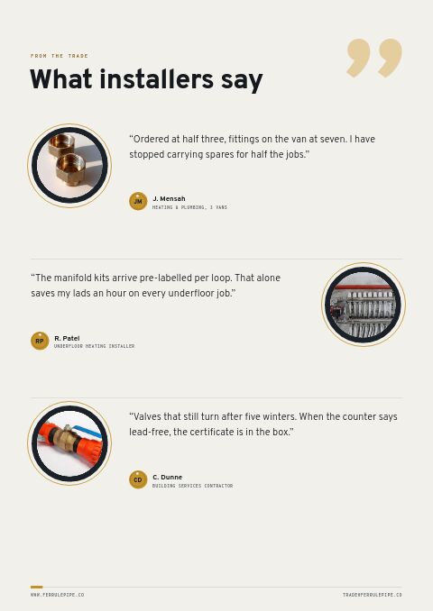 Plumbing Supplies Premium — Testimonials page