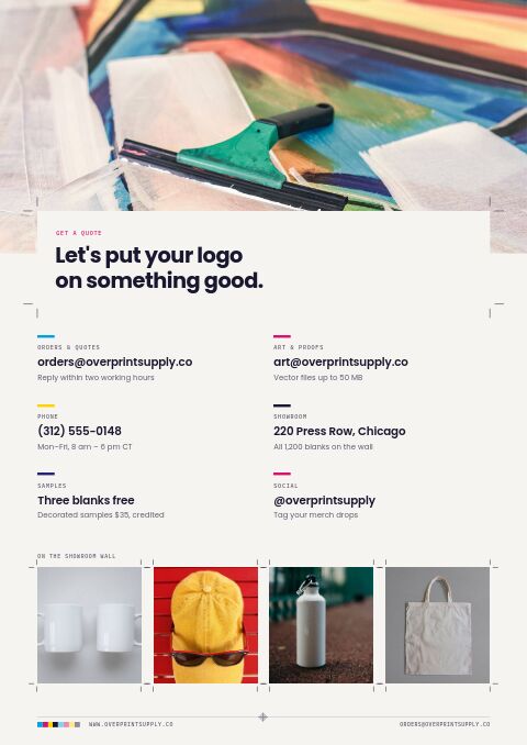 Promotional Products Premium — Contact / Info page