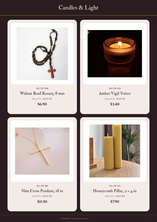 Religious Products Premium — product page, 2 × 2 grid