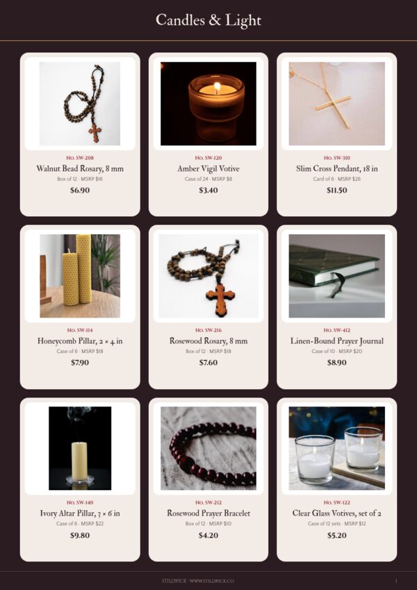 Religious Products Premium — product page, 3 × 3 grid