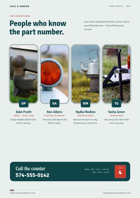 RV & Camping Equipment Premium — Meet the Team page