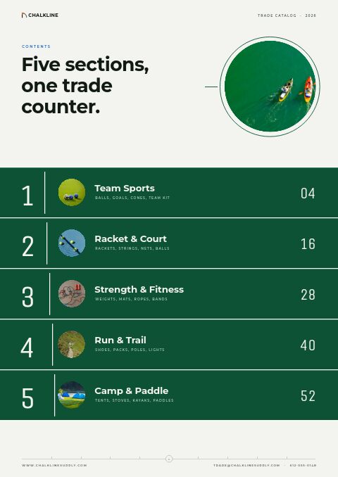 Sports & Outdoors Premium — Contents page