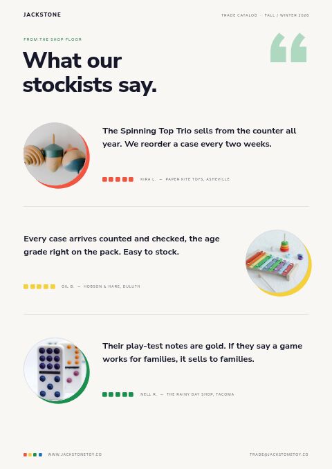 Toys & Games Premium — Testimonials page