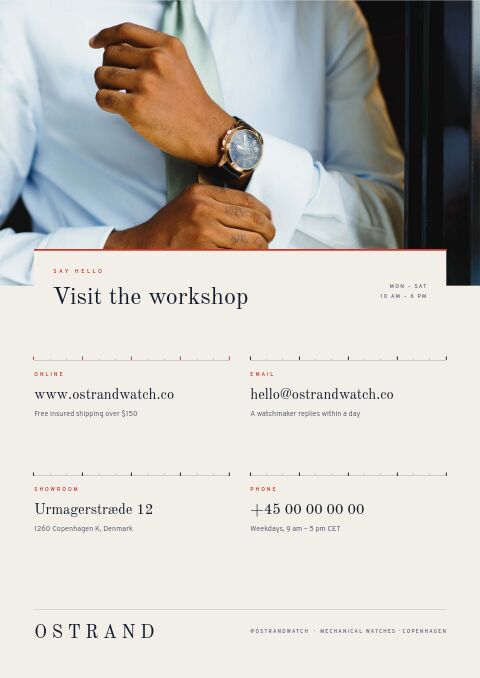 Watches Premium — Contact / Info page