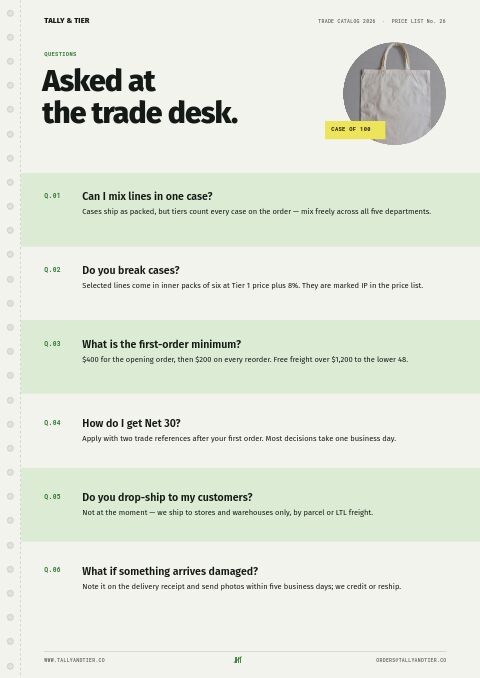 Wholesale & B2B Premium — FAQ page