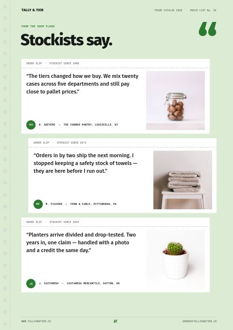 Wholesale & B2B Premium — Testimonials page