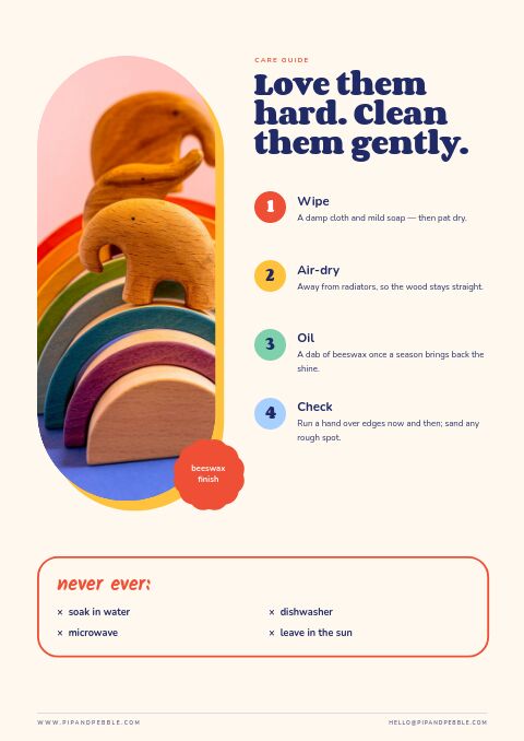 Kids & Toys — Care Instructions page