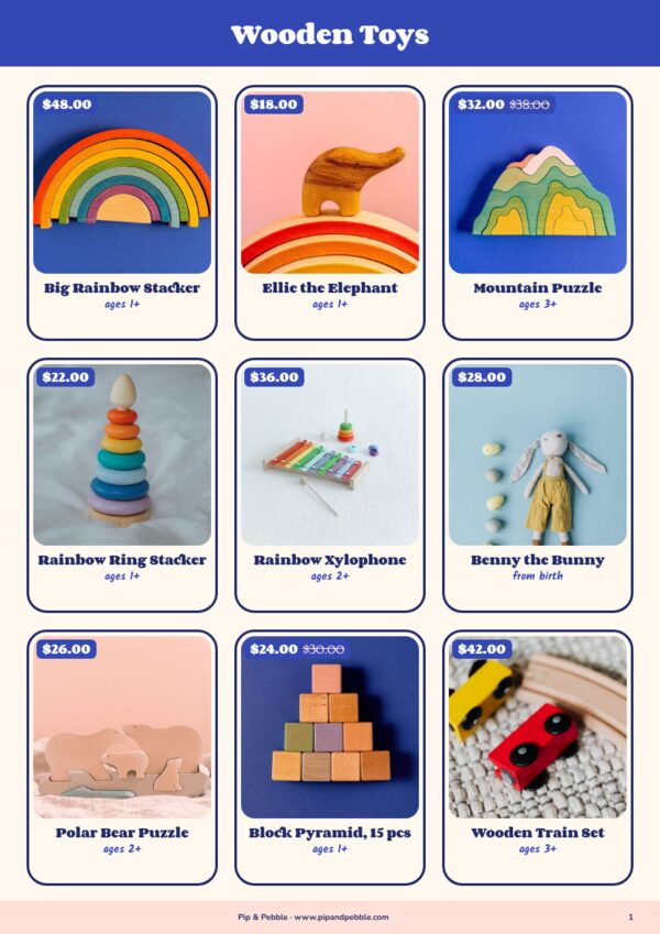 Kids & Toys — product page, 3 × 3 grid