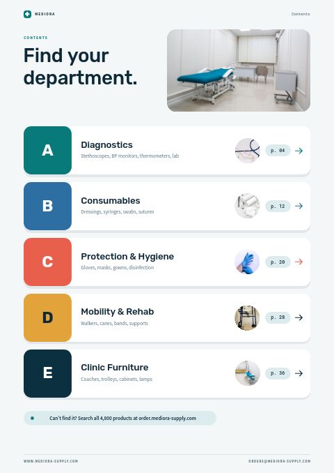 Health & Medical — Contents page