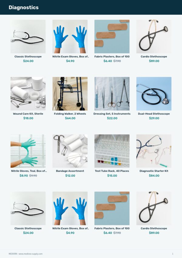 Health & Medical — product page, 4 × 4 grid