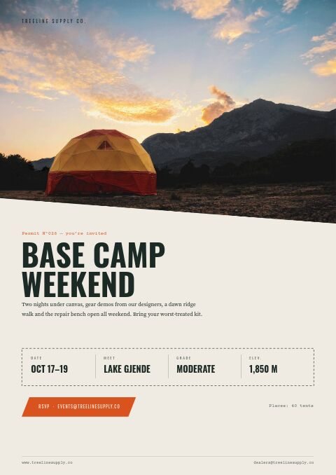 Outdoor & Adventure — Event / Launch page