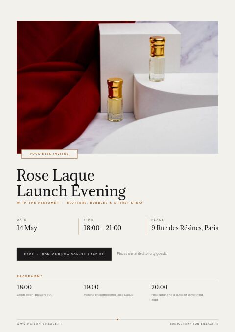 Perfume & Fragrance — Event / Launch page