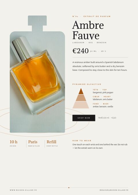Perfume & Fragrance — Featured Product page