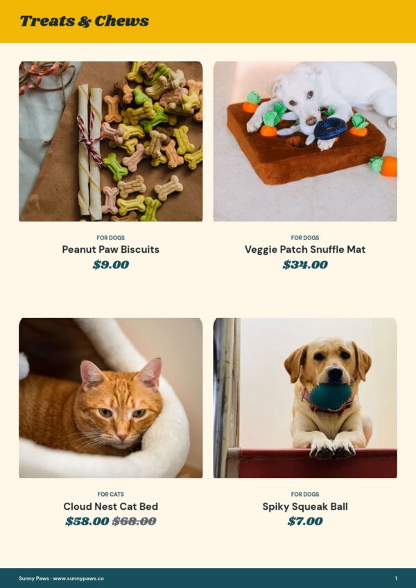 Pet Supplies — product page, 2 × 2 grid