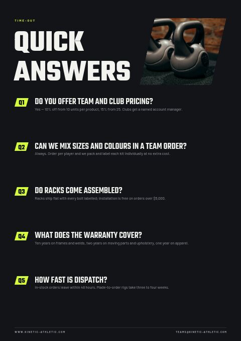 Sports & Fitness — FAQ page