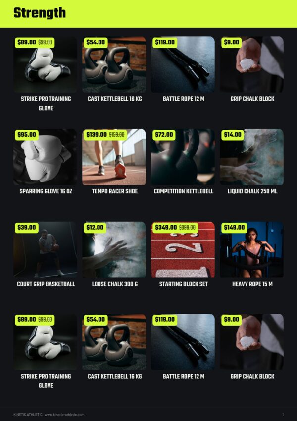Sports & Fitness — product page, 4 × 4 grid