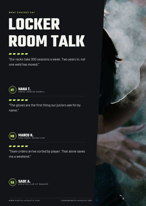 Sports & Fitness — Testimonials page