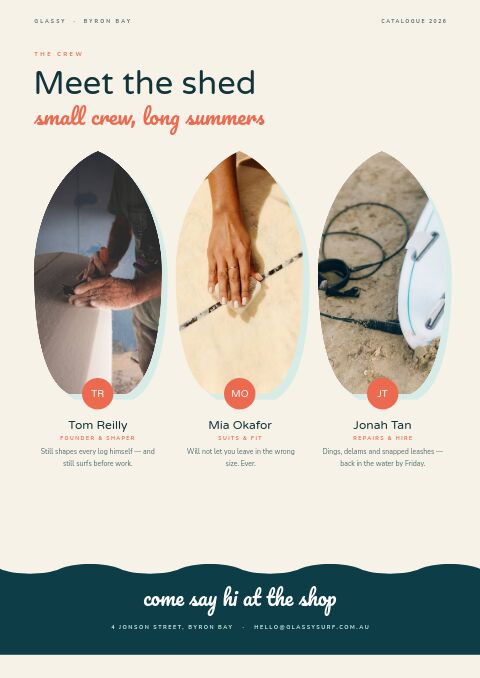 Surf & Beach — Meet the Team page