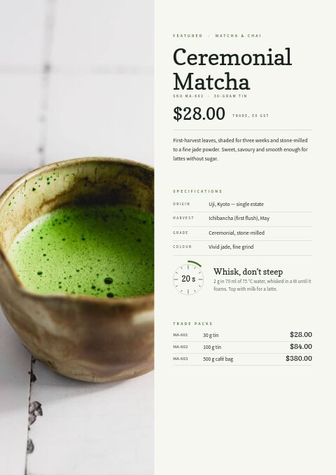 Tea & Botanicals — Featured Product page