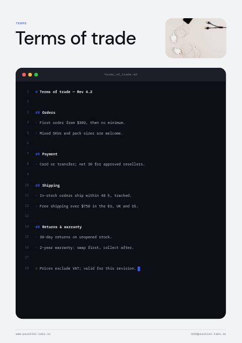 Electronics & Tech — Notes / Terms page