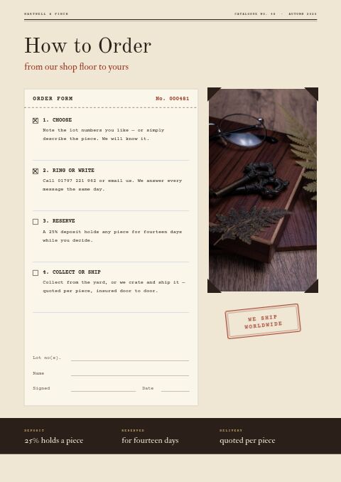Vintage & Antiques — How to Order page