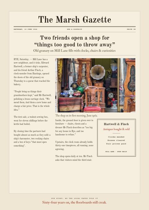 Vintage & Antiques — Brand Story page