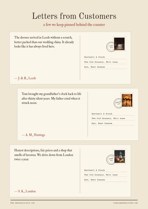 Vintage & Antiques — Testimonials page