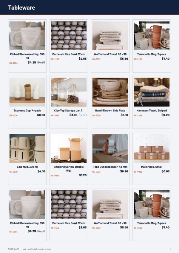 Wholesale / B2B — product page, 4 × 4 grid