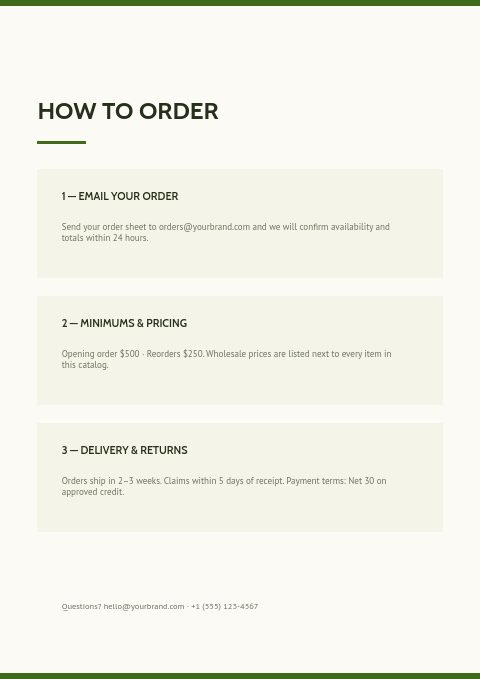 Agricultural Supplies — How to order page