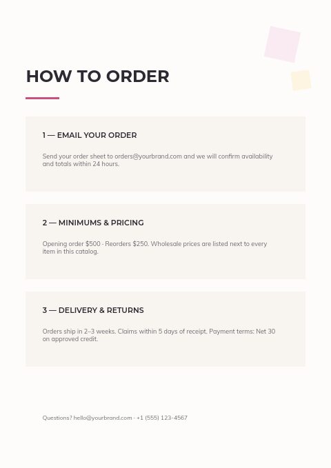 Arts & Crafts — How to order page