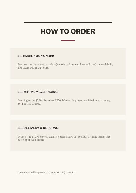 Books & Stationery — How to order page