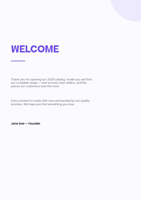 Digital Products — Welcome page