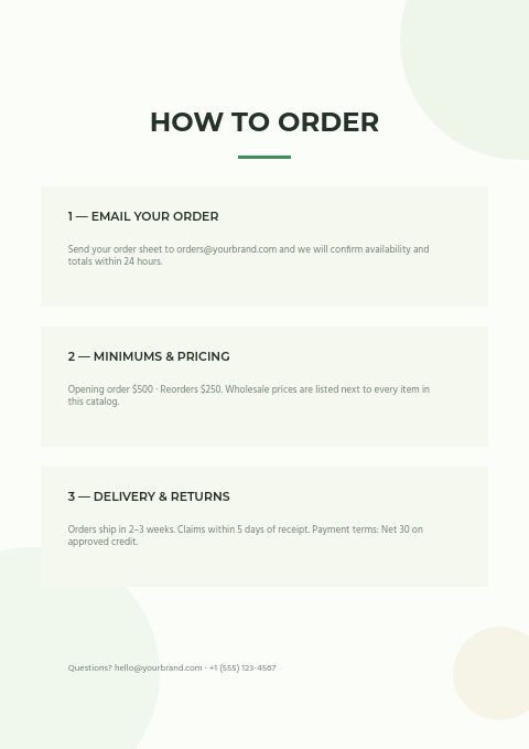 Eco-Friendly Products — How to order page