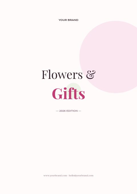 Flowers & Gifts catalog template cover