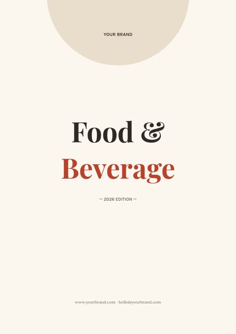 Food & Beverage catalog template cover