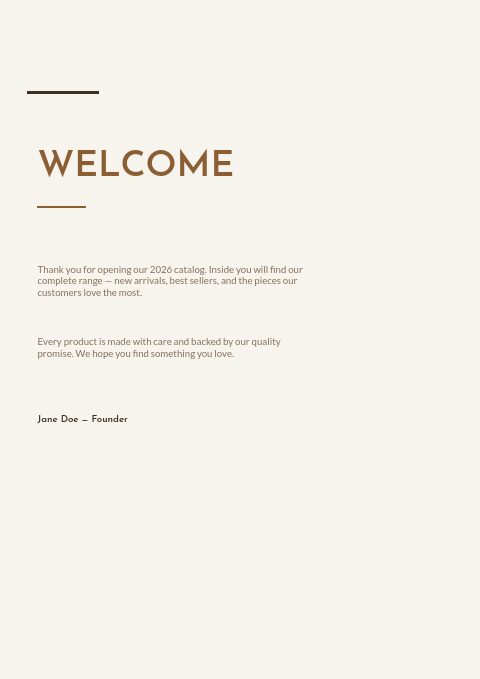 Furniture — Welcome page