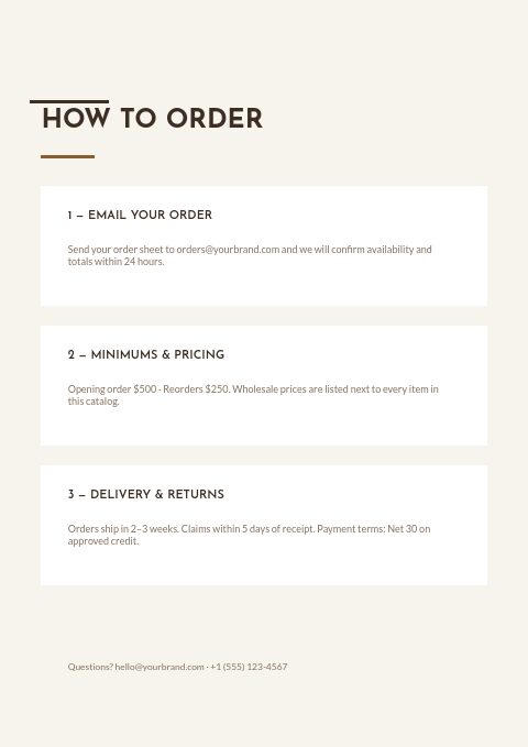 Furniture — How to order page