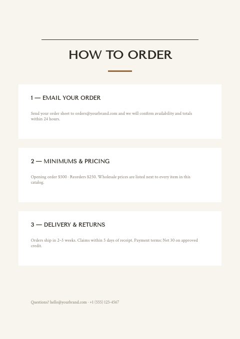 Chef's Table — How to order page