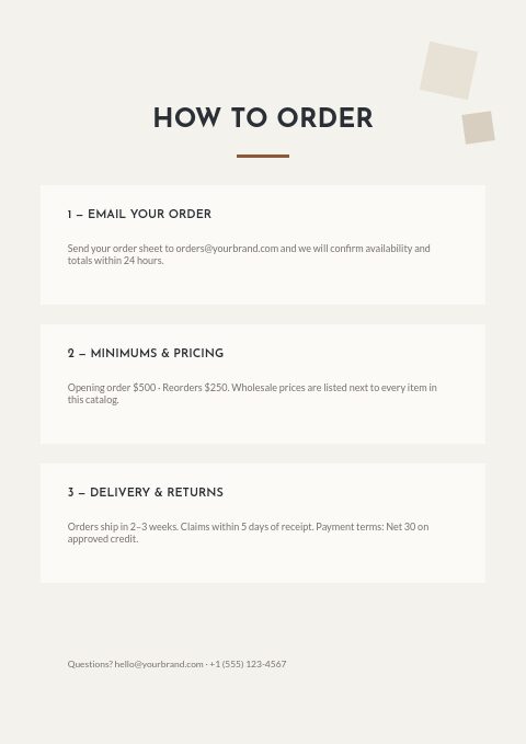 Winter Lodge — How to order page