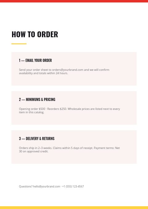 Bold Retail — How to order page