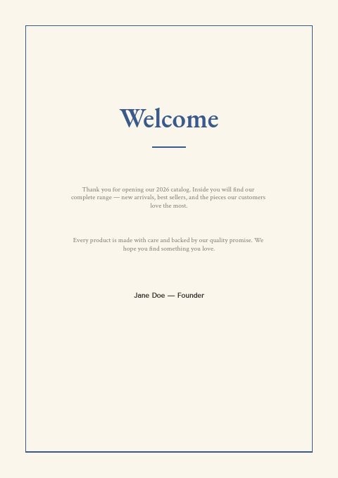 Religious Products — Welcome page