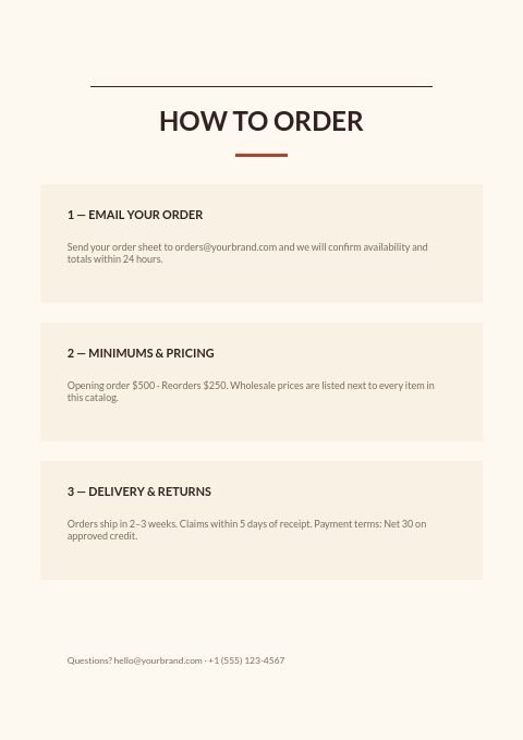 Restaurant Supplies — How to order page