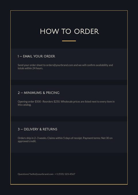 Watches — How to order page