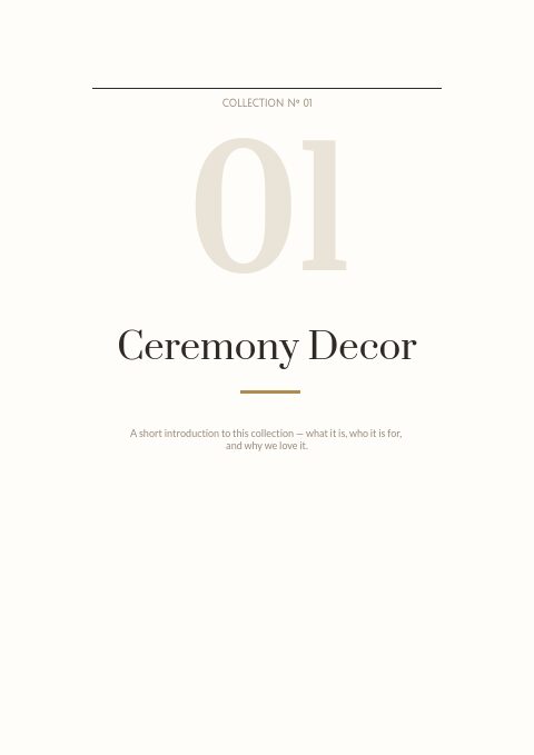Wedding Supplies — Divider page